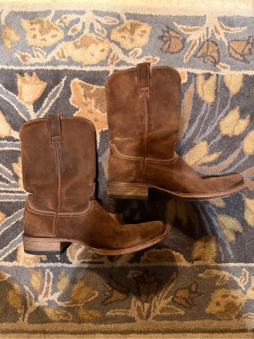 Overland Frank Suede Leather Cowboy Boots sz 10 men